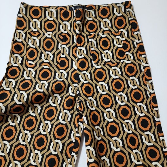 Jules & Leopold Geometric Print High Rise Pull On Wide Leg Crop Pants - Picture 4 of 7